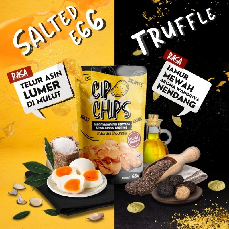 [BARUUU‼️‼️] CIPCHIPS EDISI SULTAN SALTED EGG, TRUFFLE, SOUR CREAM ONION, KOREAN SPICY NOODLES (SAMY