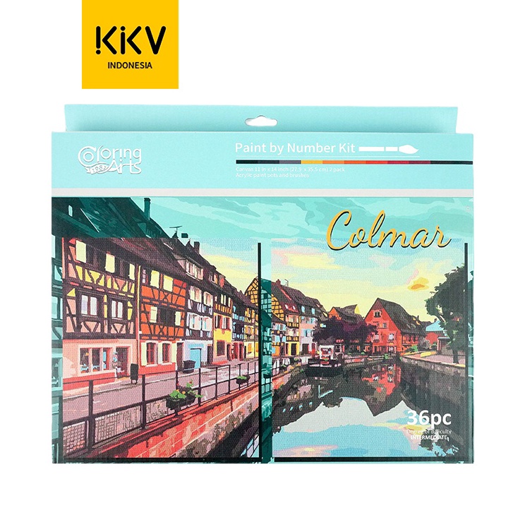 

Super Keren KKV Langer Paint By Numbers Set Kanvas Cat Lukis DIY Lukisan Akrilik City View Colmar Santorini