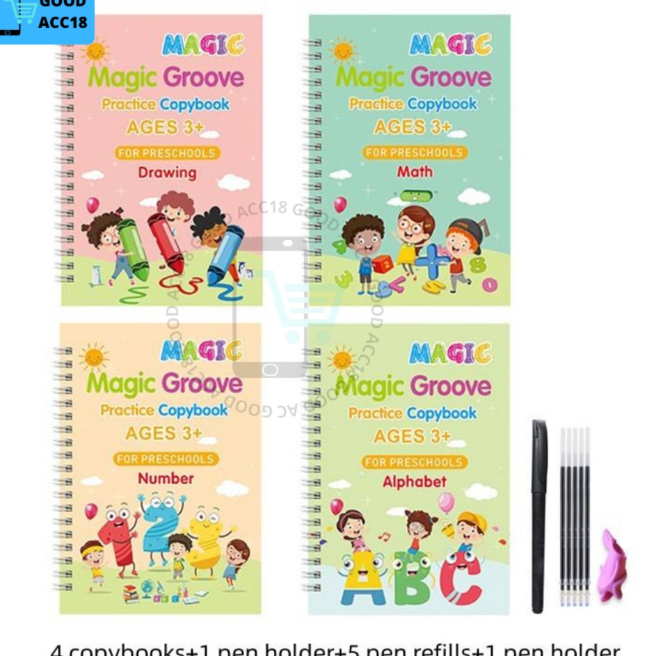 

Hadir Terkini Sank Magic Practice Book 1 Set Isi 4 Buku Dan Pulpen Buku Panduan Anak Menulis