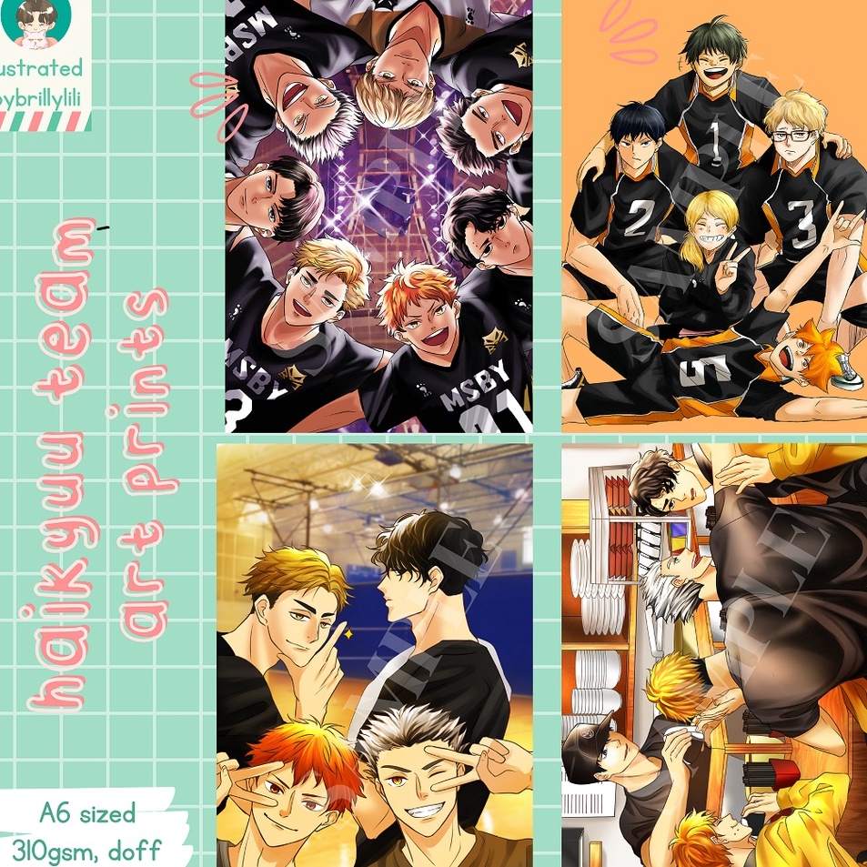 

Promo Menarik Haikyuu Team Series Art Prints Postcard MSBY Black Jackal by brillylili