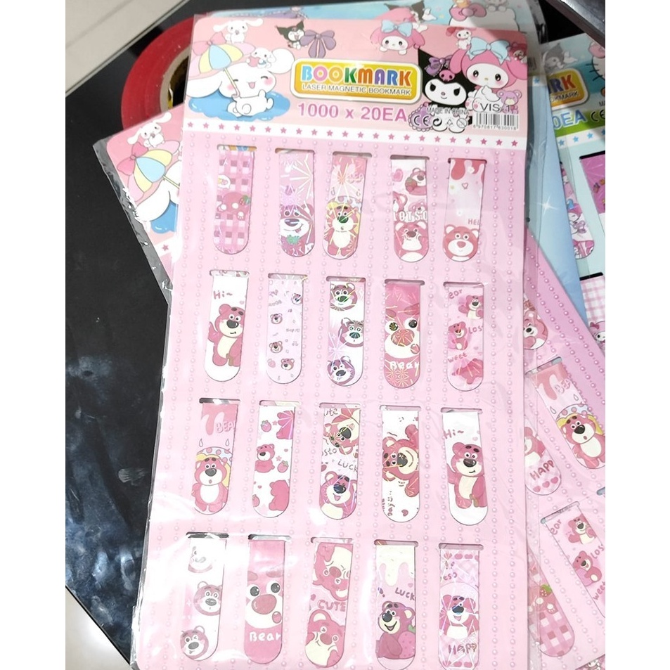 

Paket Ekonomis Bookmark magnet motif sanrio 1 papan isi 2pcs pembatas buku