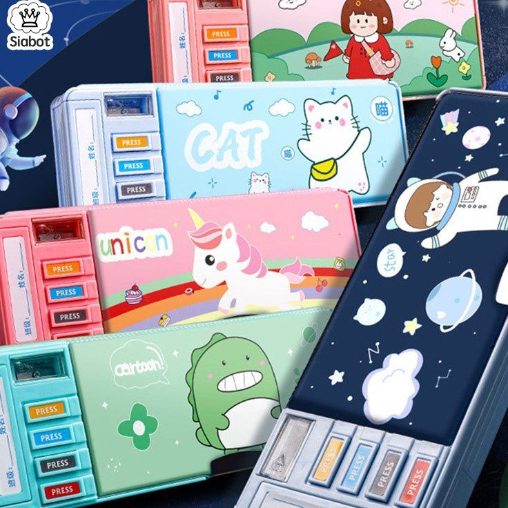 

Ready Merakyat Tempat Pensil Multifungsi Motif Untuk Anak Kotak Pensil Pola Kartun Lapisan Ganda dan Tunggal dengan Rautan Kapasitas