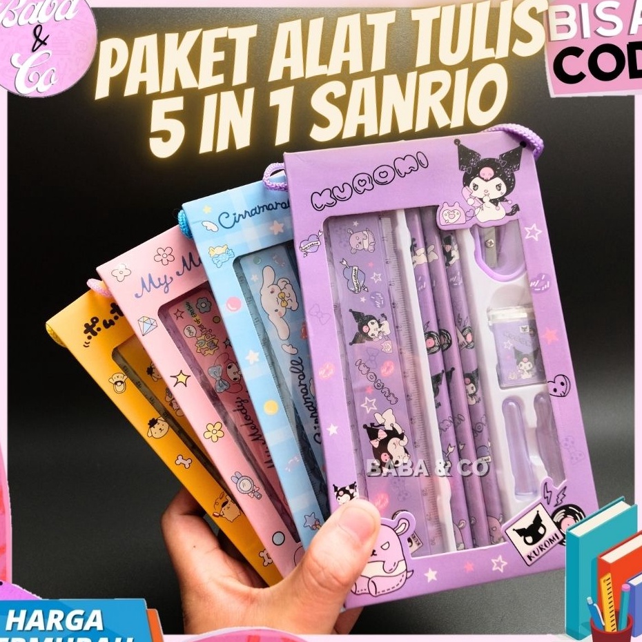 

Super Trending PAKET ALAT TULIS 5 IN 1 SANRIO PENSIL PENGGARIS SANRIO MURAH UNIK LUCU SET ALAT TULIS SANRIO