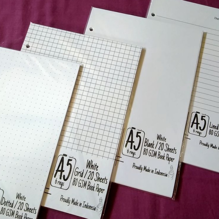 

Model Terheboh KERTAS BINDER A5 6 LUBANG WARNA WHITE CLASSIC LOOSE LEAF A5 6 RINGS