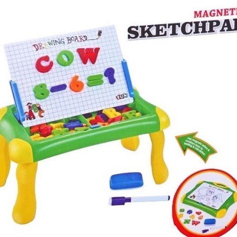 

Produk Keren Mainan Edukasi Magnetic Sketchpad Learning Case Drawing Board 2 in 1 classroom papan tulis magnet huruf SNI