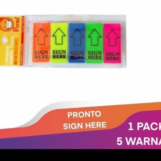 

Super Peminat Sticky Notes Pronto Sign Here bahan plastik