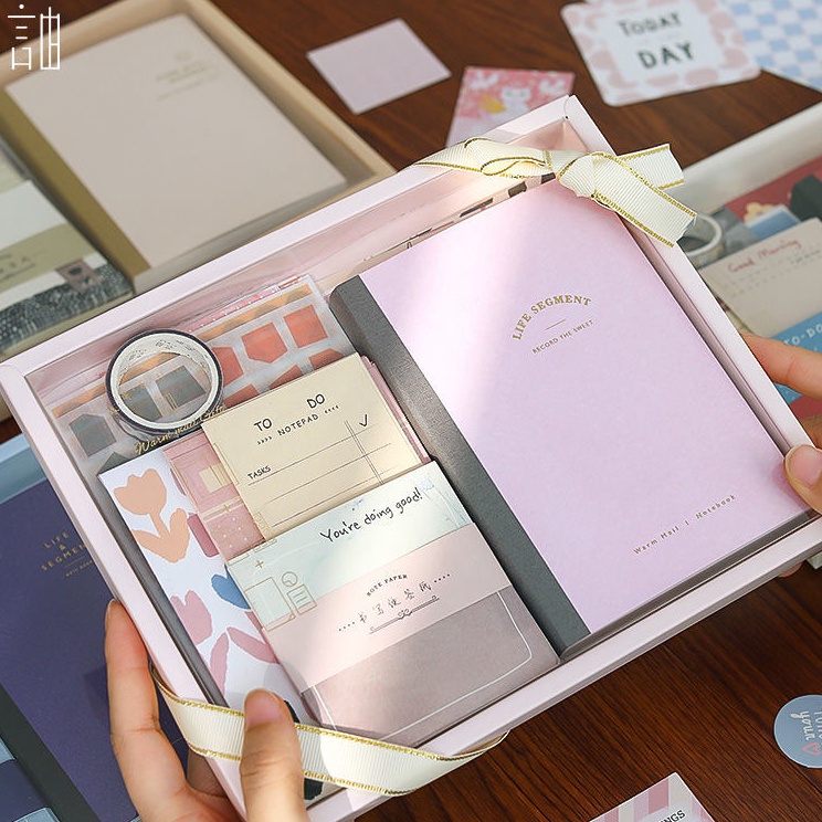 

Top Limited 155pcs Journal Kit Set Gift Box Paket Set Agenda Notebook lucudiary lucu Buku Tulis Catatan Karak