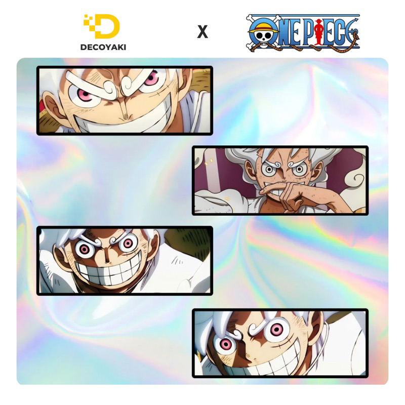 Sticker Slap Hologram Luffy Gear 5, Stiker Hologram Luffy Gear 5, Stiker Hologram One Piece
