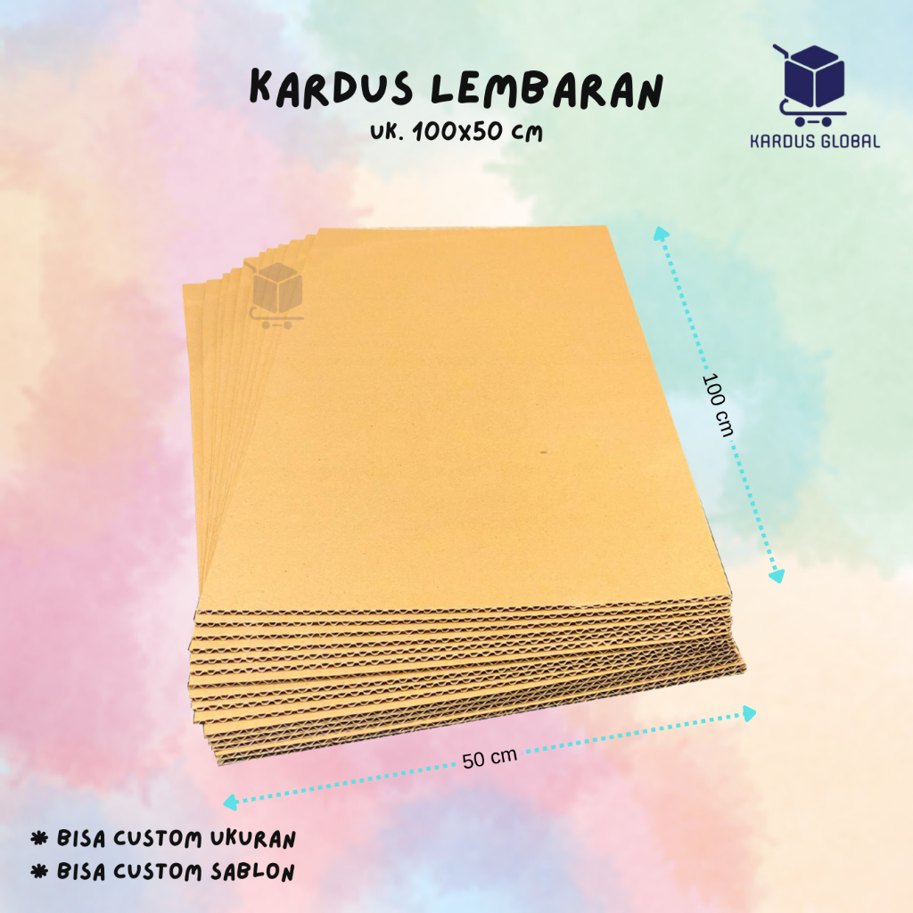 

KARDUS KARTON LEMBARAN POLOS BARU UK 100X50 CM