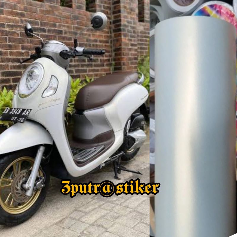 skotlet sticker motor mobil putih lembayung gold doff/ mutiara gold doff/ mutiara prestige