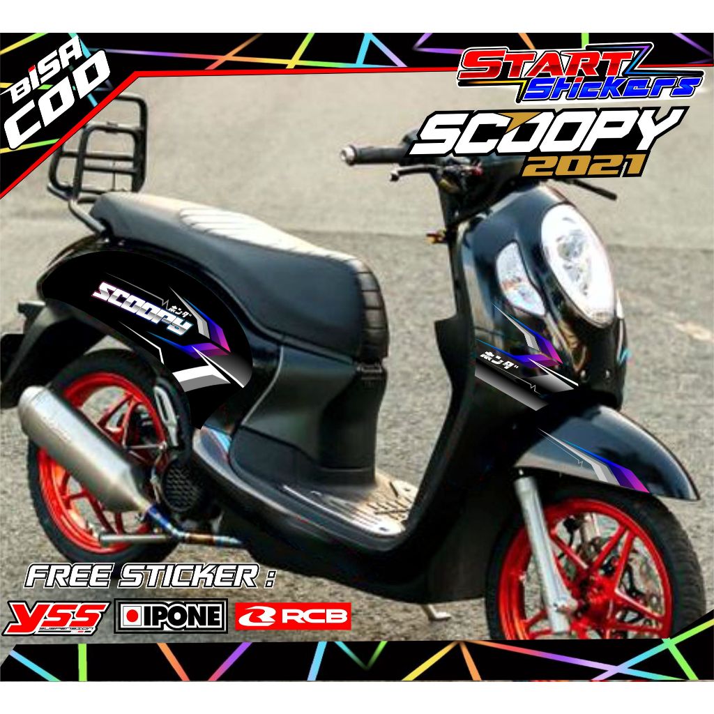 STRIPING VARIASI HONDA SCOOPY 2021 / STICKER LIST MOTOR HONDA SCOOPY 2021