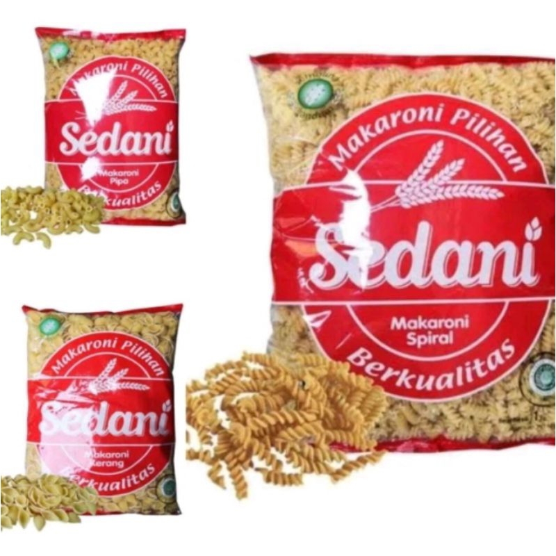 

MAKARONI SEDANI 1KG SPIRAL, PIPA, KERANG MAKARONI PASTA