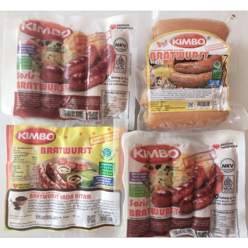 

SOSIS KIMBO BRATWURST 500gr ISI 10 BATANG