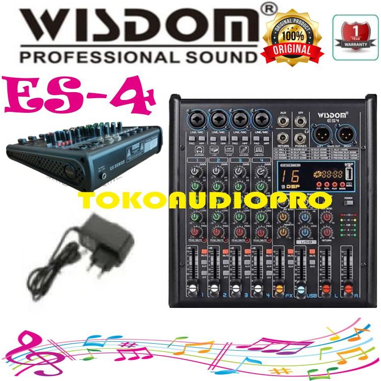 Wisdom ES4 4-channel Mixer USB with Bluetooth Wisdom ES4