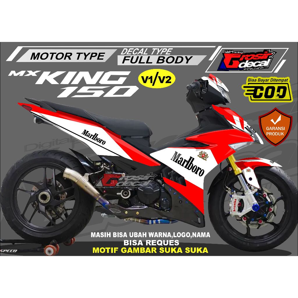 Decal MX KING 150 New / Old Simple Keren Full Body Fullset Free Custom Dekal MX KING 150 Full Body