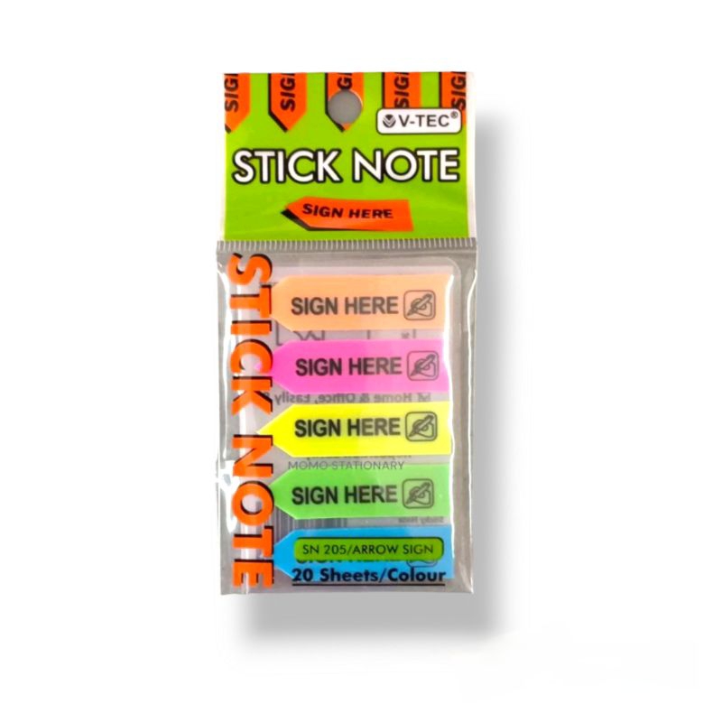 

penanda/ sticky notes arrow sign here v-tec (1 pc)