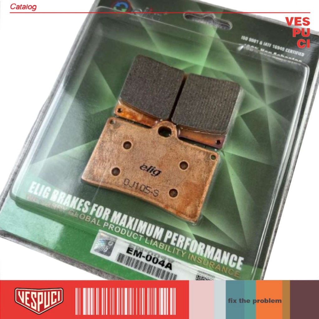 Brake Pad Kanvas Kampas Rem Depan Elig Untuk Caliper Model Brembo 2Piston