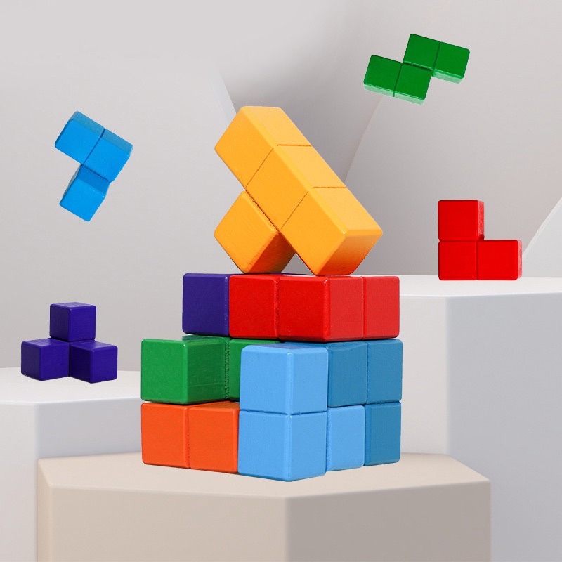 Maina edukasi PUZZLE RUBIK TETRIS KUBUS 3D / IQ Games rubrik kubus / mainan mengasah otak / tetris k