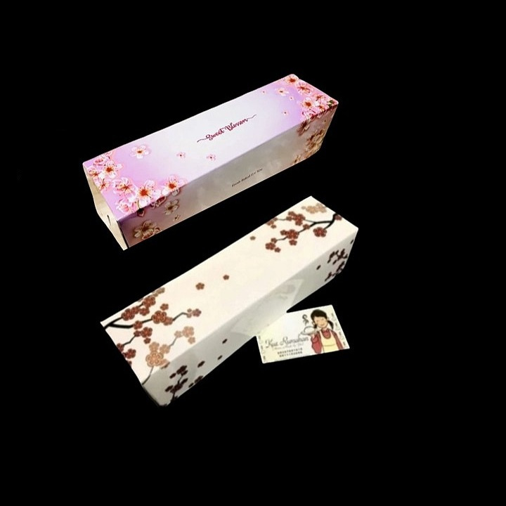 

(10 Pcs) Box Kue Bolu Gulung Kotak Macaron Roll Cake Dus Donat pie Susu Kemasan Brownies Puding 22x6x6 Cm
