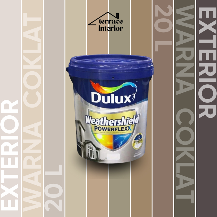 Cat Tembok Dulux Weathershield Powerflex Exterior 20 L Coklat Gloss
