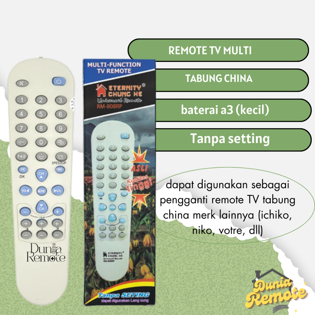 Remote Remote TV Tabung China MULTI UNIVERSAL (Ichiko Vitro Niko, dll)