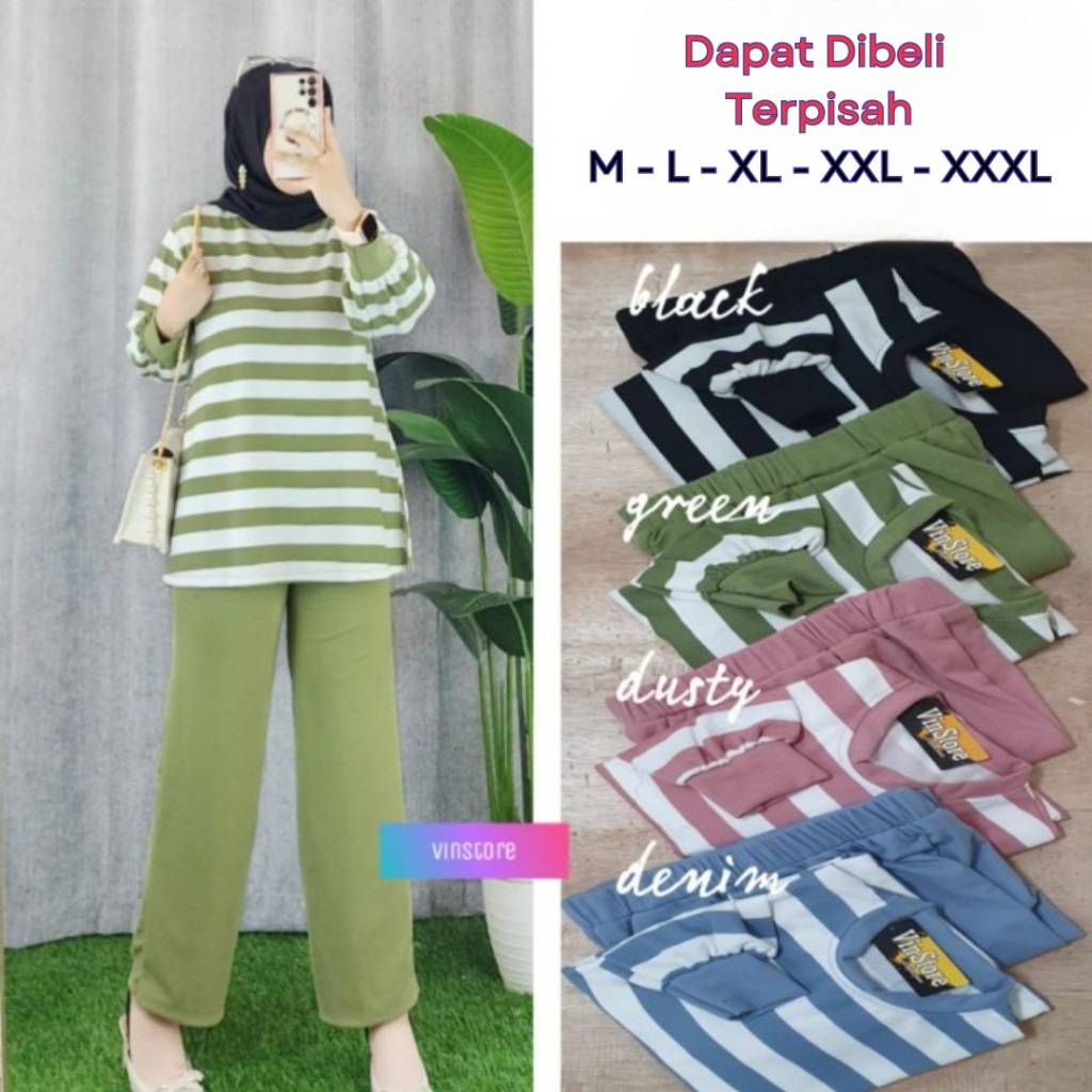 Baju Setelan Wanita Darsi Set  Bahan Baby Terry Size M L XL XXL 3XL Setelan Celana Panjang Wanita Ju