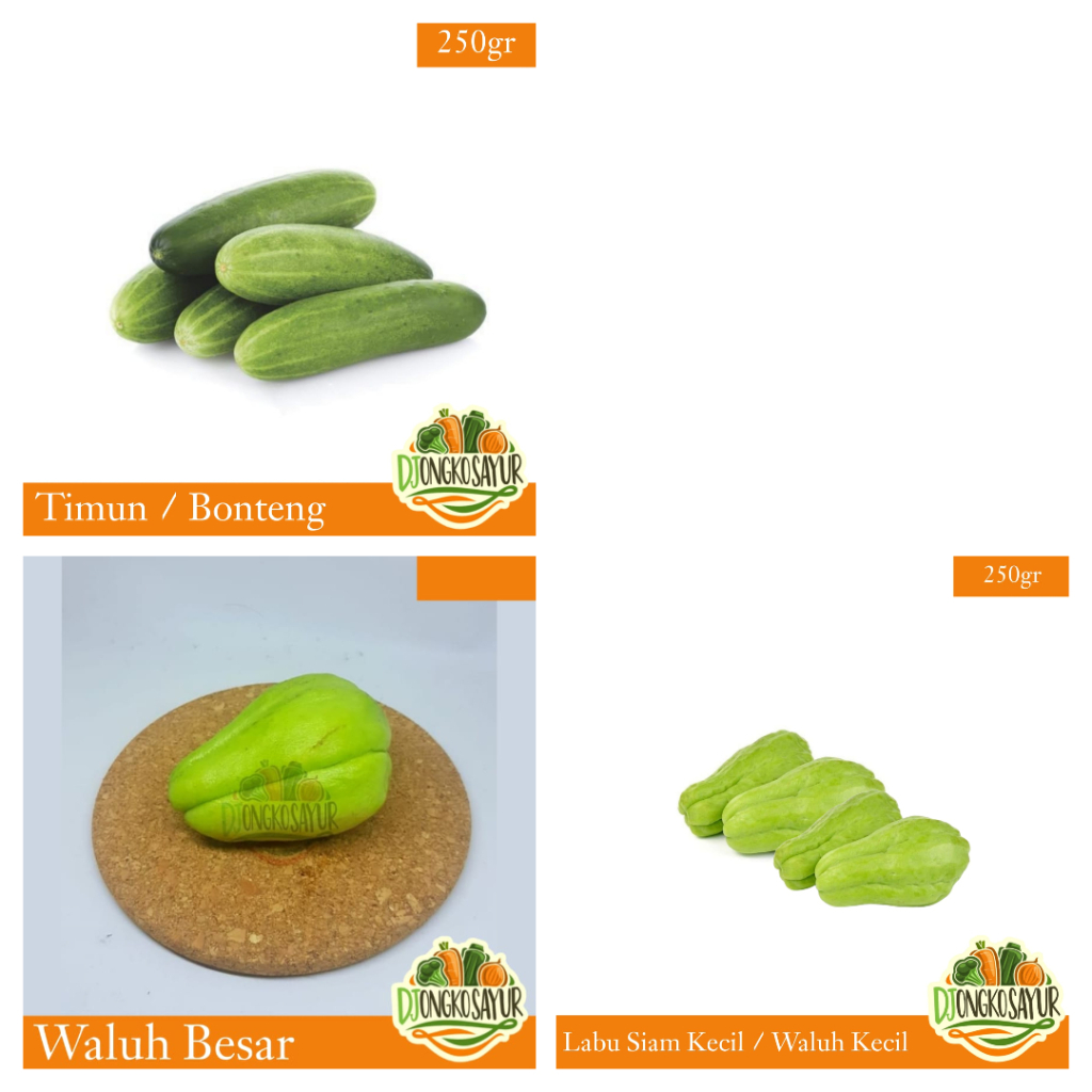 

[1kg] Timun [Bonteng] / Labu Siam Kecil [Waluh Kecil] / Labu Siam Besar [Waluh Besar]
