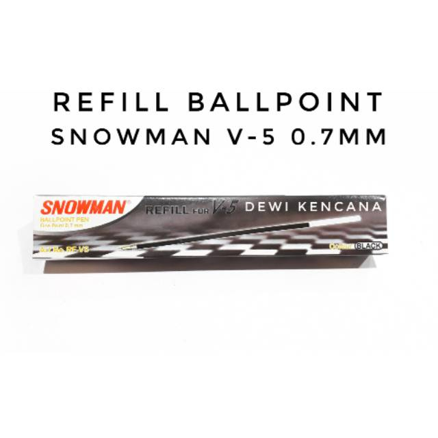 

Refill Pulpen Snowman V5 0.7 Tinta Hitam 1 Pak Isi 12 Pcs