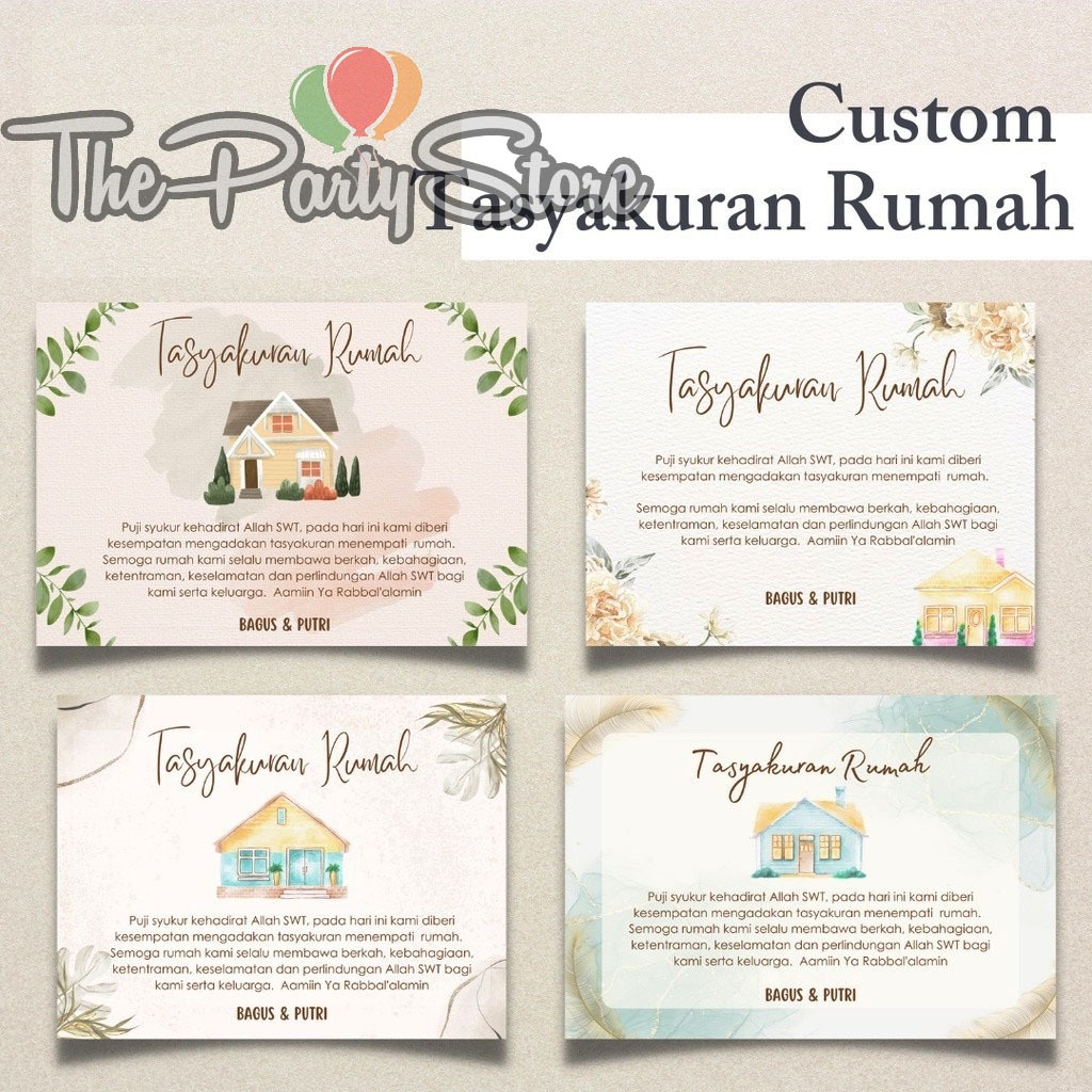 

Kartu/Stiker Tasyakuran Rumah, Custom Stiker atau Kartu Tasyakuran Pindahan Rumah