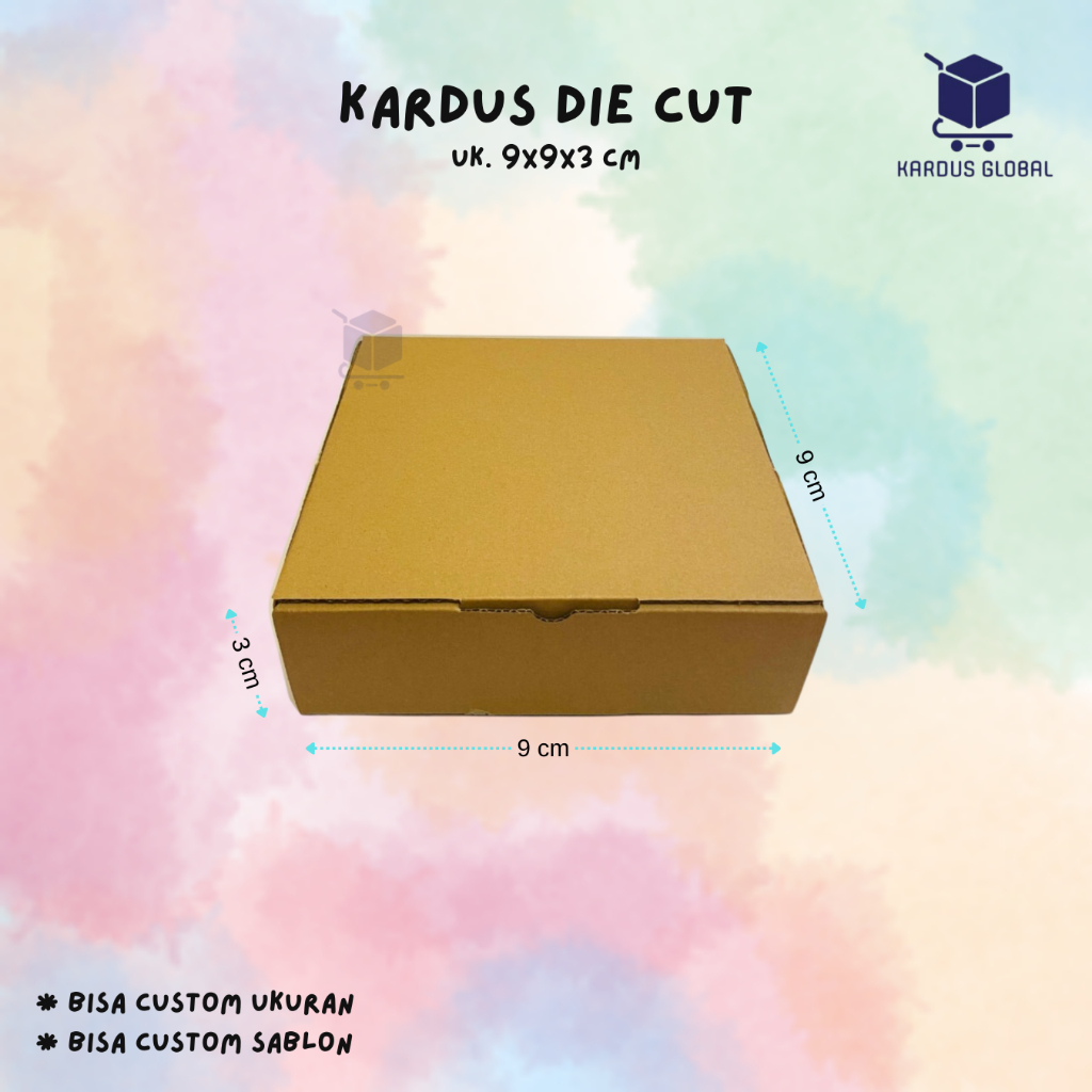 

KARDUS DIE CUT POLOS BARU UKURAN 9x9x3 CM