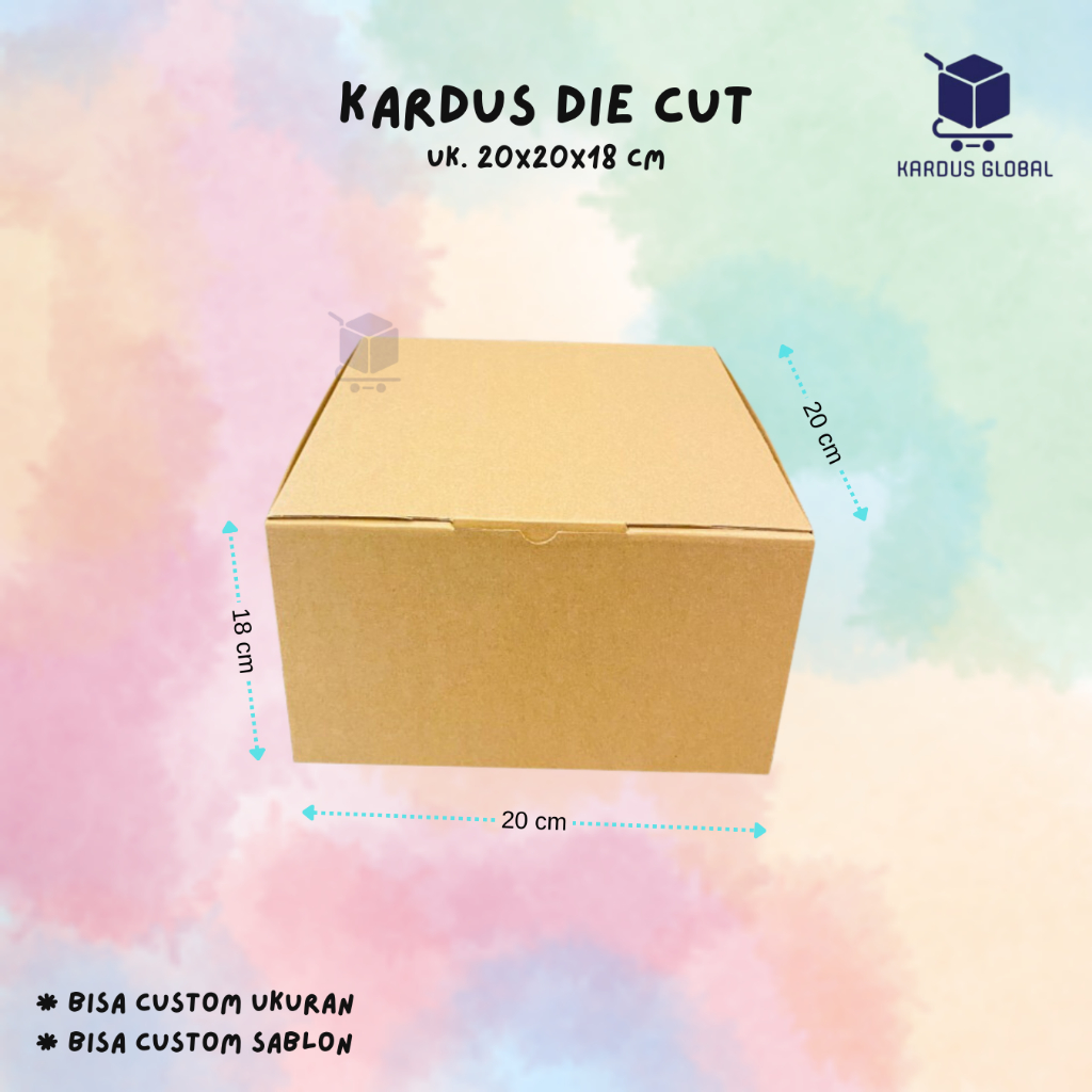 

KARDUS DIE CUT POLOS BARU UKURAN 20x20x8 CM