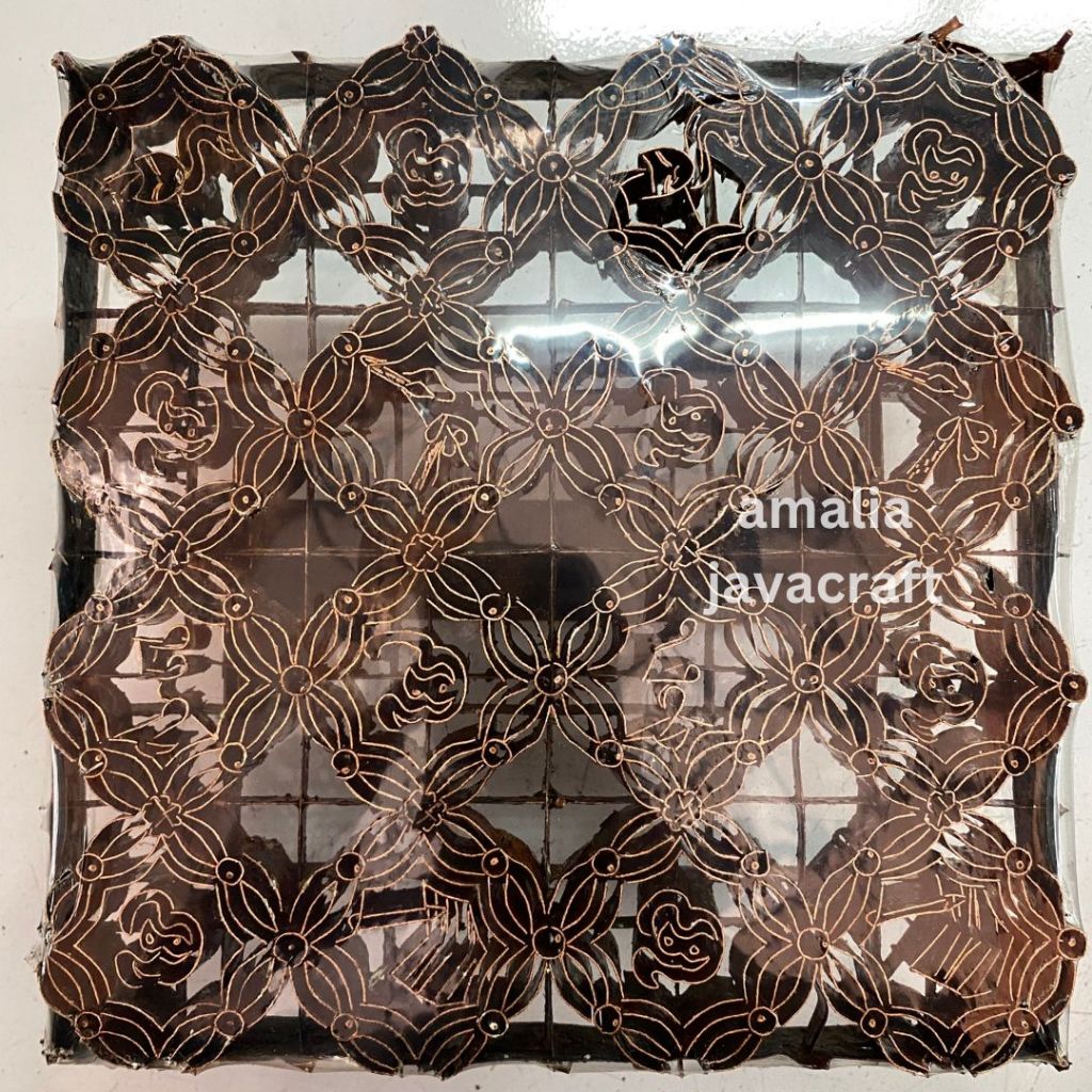 alat cap batik tembaga motif kawung modern canitng cap batik