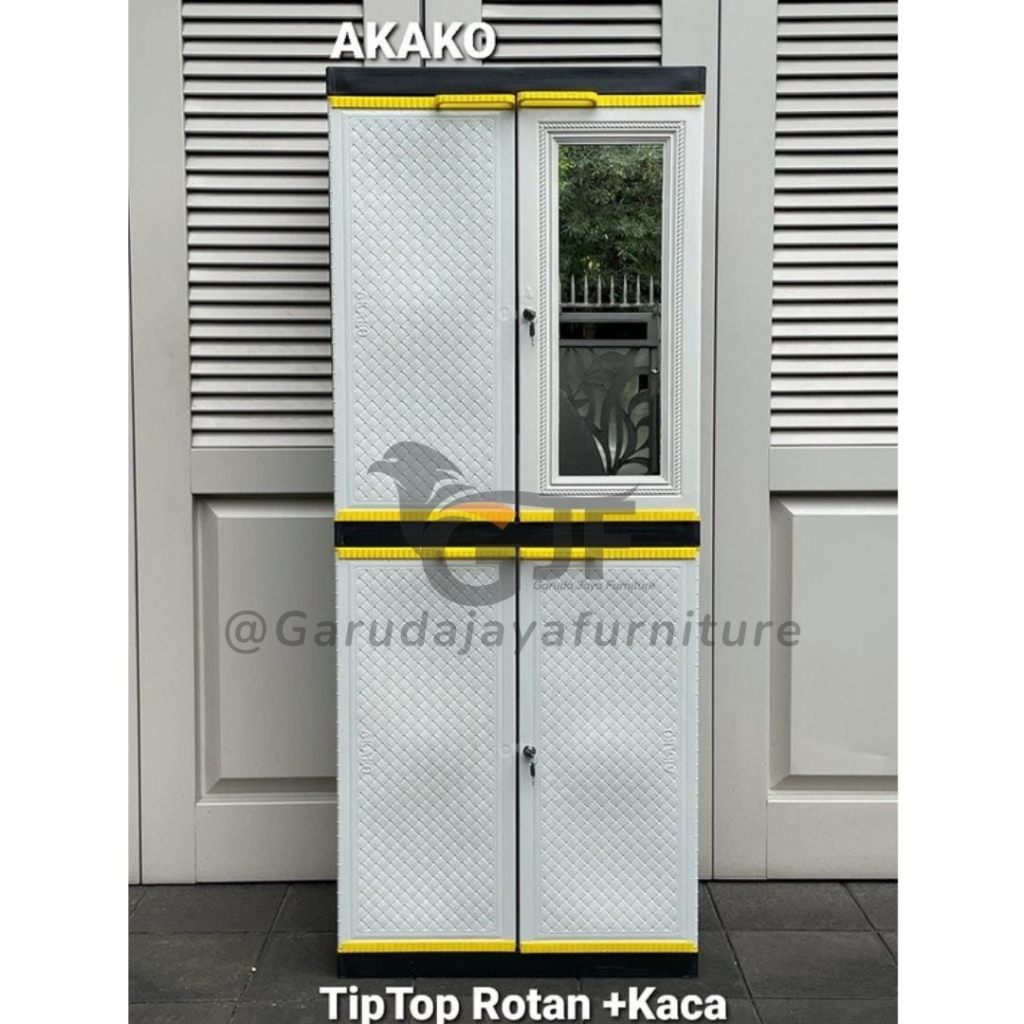 AKAKO-LEMARI PAKAIAN PLASTIK 2PINTU DENGAN CERMIN/LEMARI PAKAIAN  PLASTIK 4 PINTU/LEMARI PAKAIAN DEN