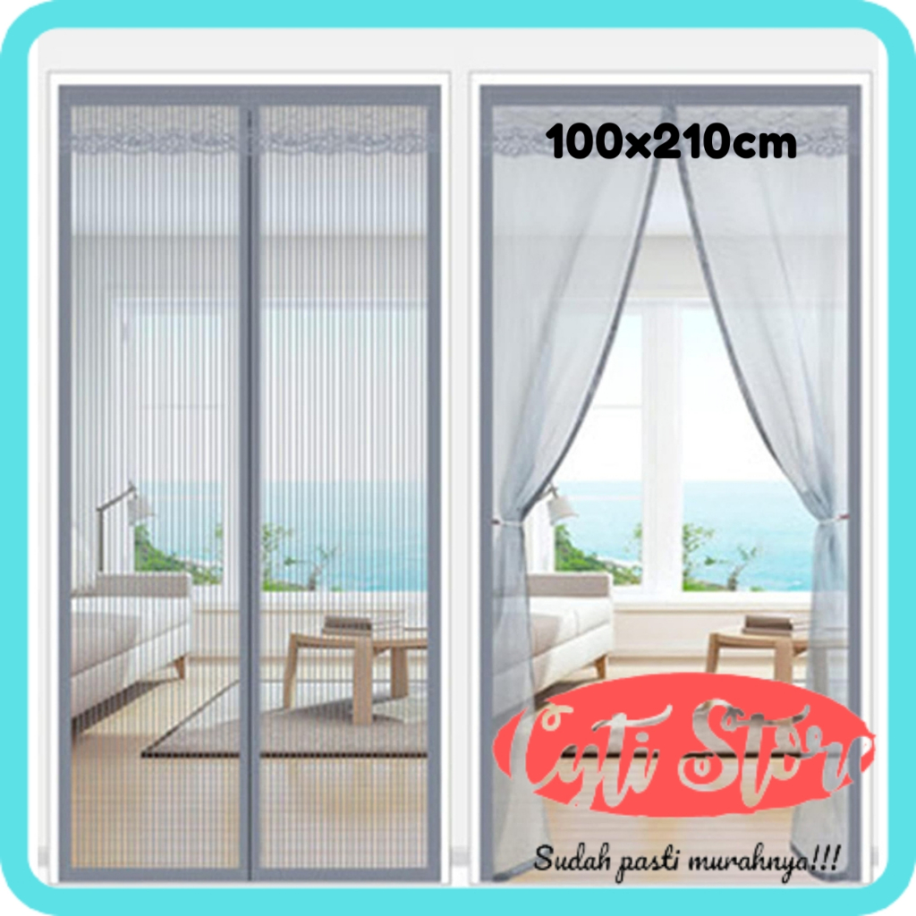 Tirai Pintu Kamar Tidur Anti Nyamuk Kelambu Magnetic Door 100x210cm