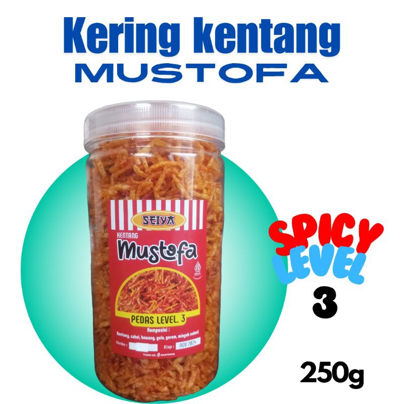 

kering kentang mustofa, pedas level 3/ toples 1000ml