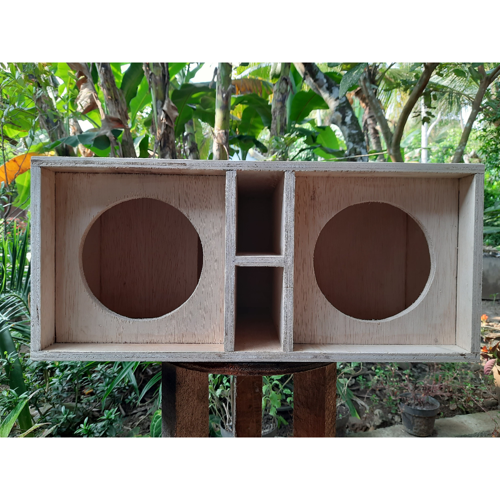Box speaker miniscoop 6 inch double lubang port tengah triplek 12 mm