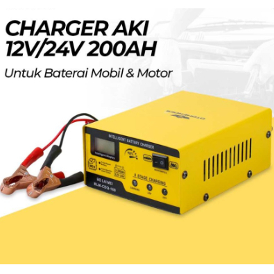 BO Lai Mei Charger Aki Otomatis Mobil Motor Kendaraan 12V/24V 200AH