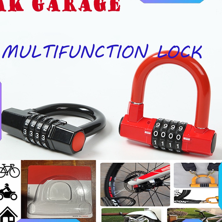 KODE X55T Gembok Pagar Kode Tanpa Kunci Multifunction Lock Gembok Pengaman Kunci U Kunci Kombinasi S