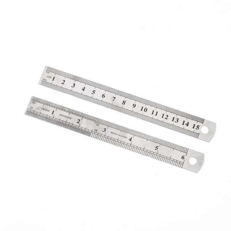 

penggaris besi 15 cm alat ukur belajar stainless tukang panjang 15cm