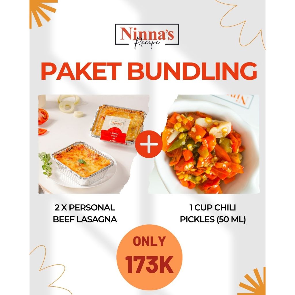 

[Bundling Package] Beef Lasagna with Chili Pickles | Lebih Banyak Lebih Hemat