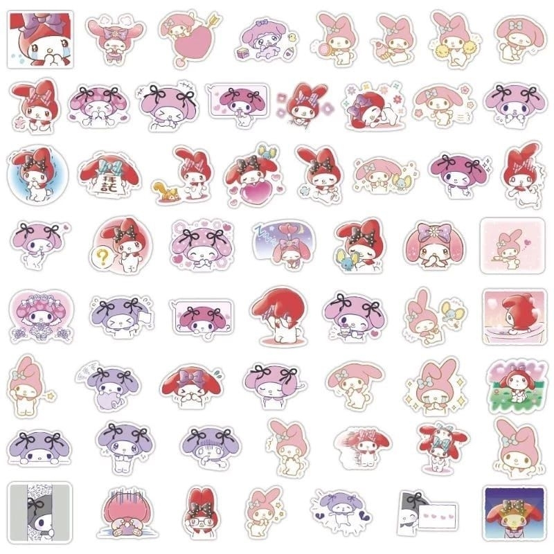 

(60pcs) stiker Sanrio isi 60pcs melody/kuromi/cinnamorol