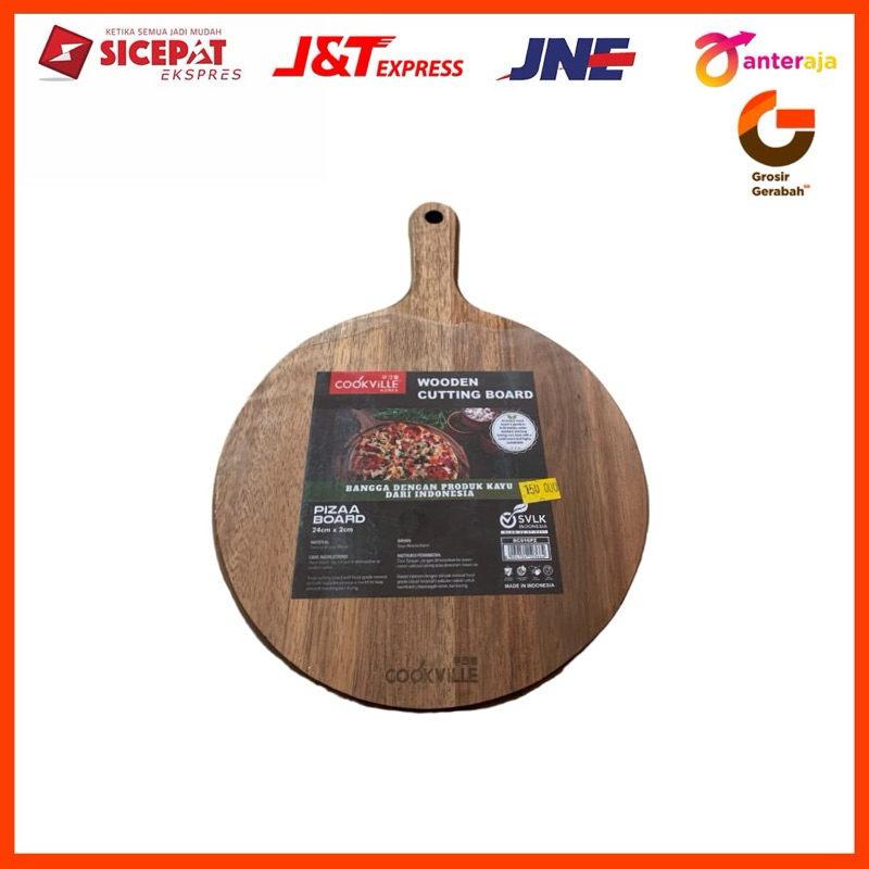 Cookville wooden cutting board pizaa bc916pz 24cm x 2cm talenan kayu