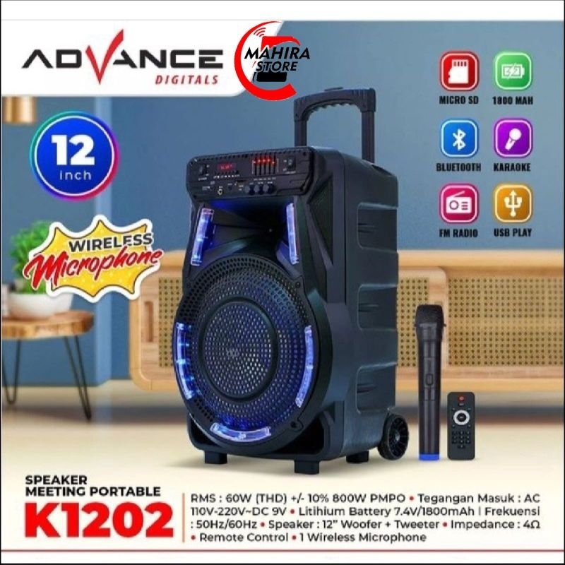 ADVANCE SPEAKER BT PORTABLE K1202