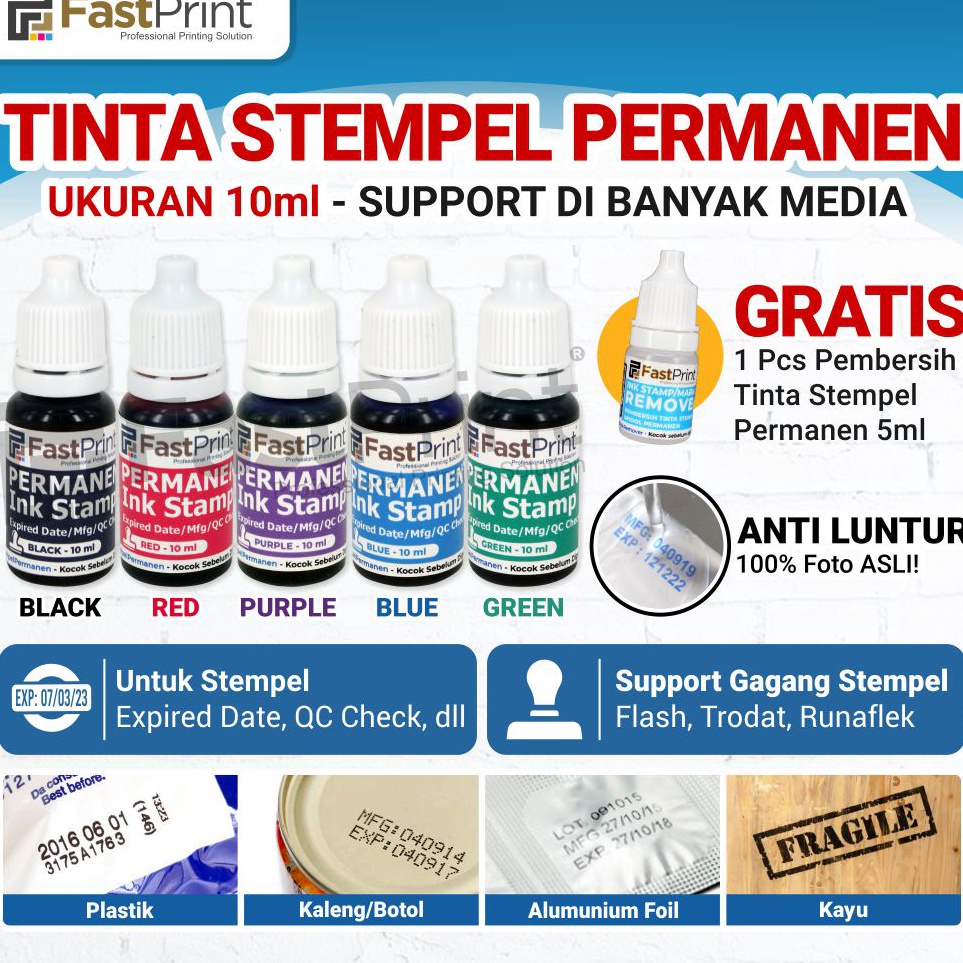 

KODE M97V Fast Print Tinta Stempel Warna Permanen Expired Date 1 ML