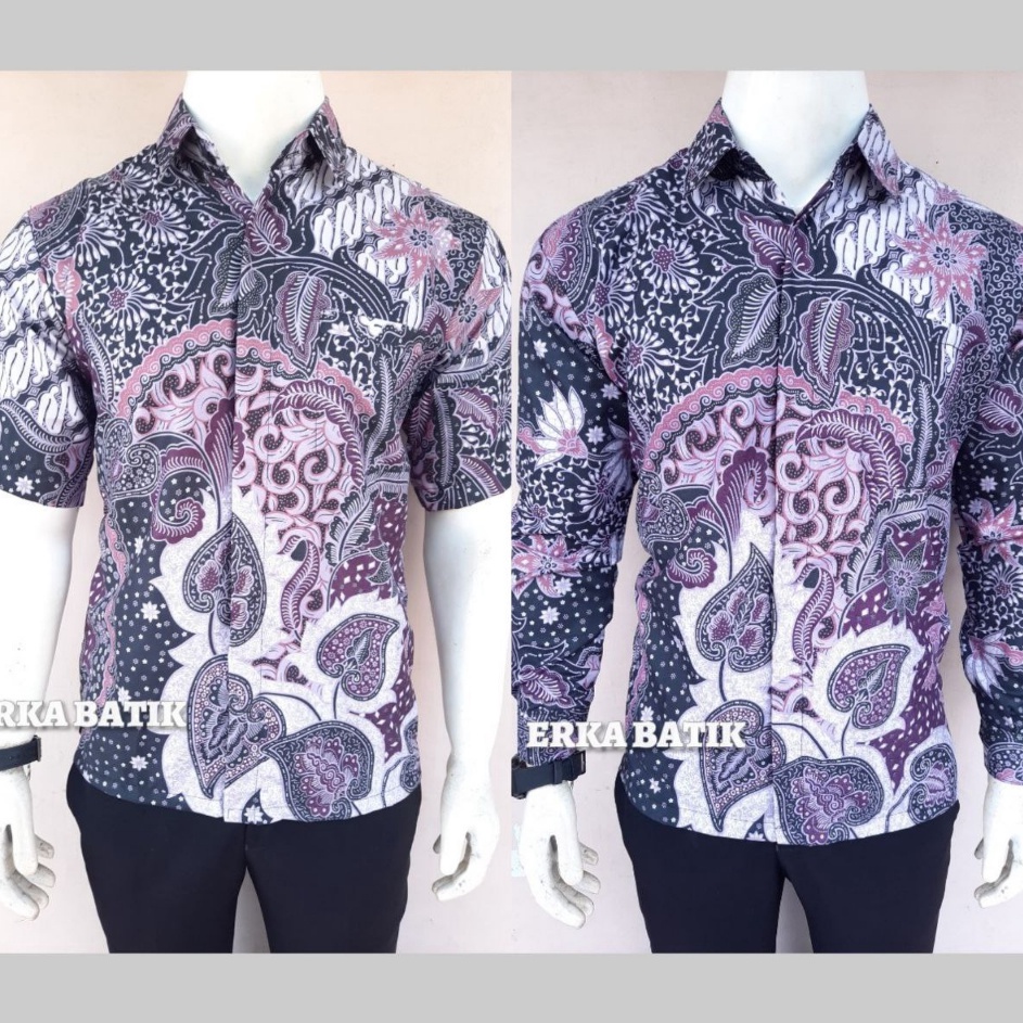 Produk trendy BAJU BATIK PRIA PREMIUM TERLARIS LILAC ORIGINAL
