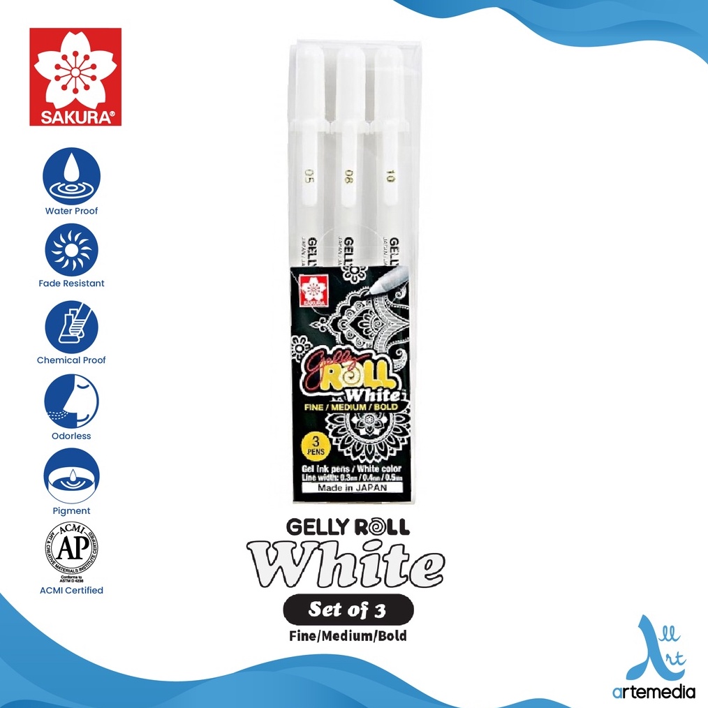 

KODE L2C2 Sakura Gelly Roll White Color Gel Pen Bolpen