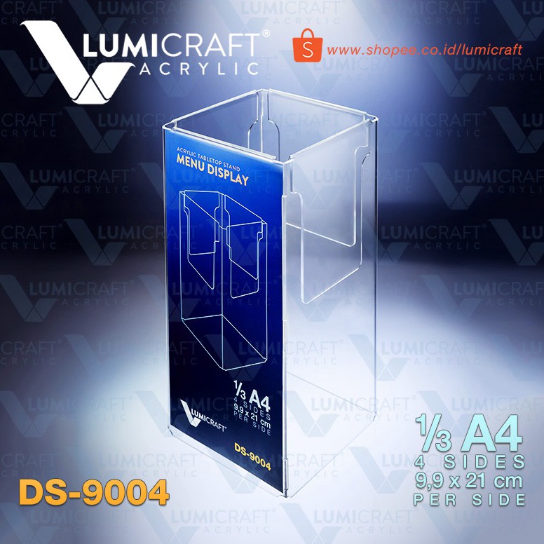 

Menu Display Akrilik Acrylic Tabletop Stand 4 Sisi 13 A4 Lumicraft DS94 ART I7Z2
