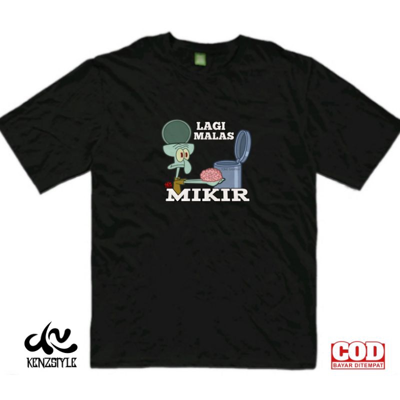 Kaos Meme Lagi Malas Mikir Squidward t-shirt