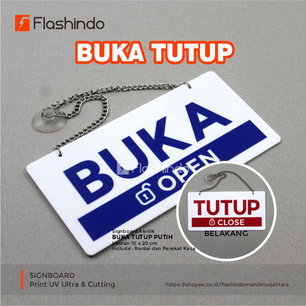 

Frezzia | Signboard Akrilik/Acrylic Buka Tutup/Open Close Bolak Balik Ready Stock