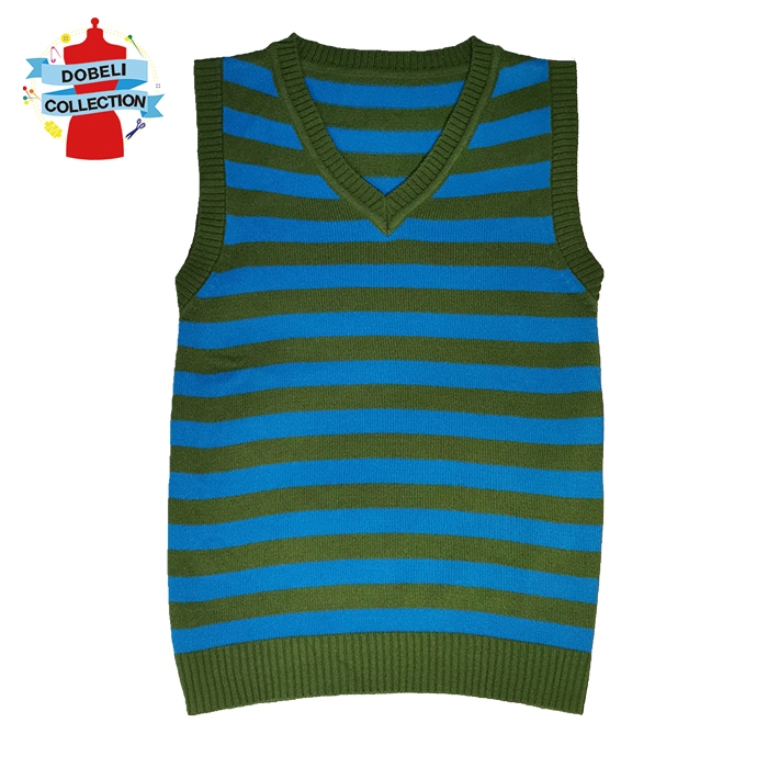 BAJU ROMPI VEST OUTERWEAR RAJUT ANAK LAKI-LAKI 7 - 8 TAHUN BIRU-HIJAU AG-014